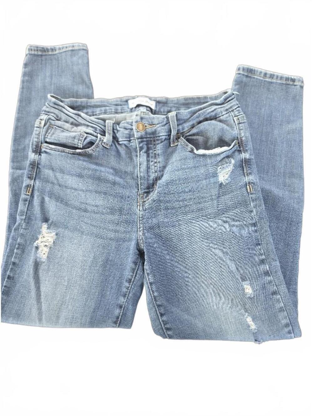 Studio Blue Women's Skinny Jeans Size 29 Light Blue Distressed Stretch Denim